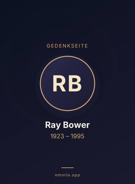 Gedenkportrait von Ray Bower