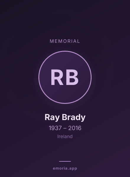 Memorial portrait of Ray Brady