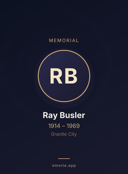 Memorial portrait of Ray Busler