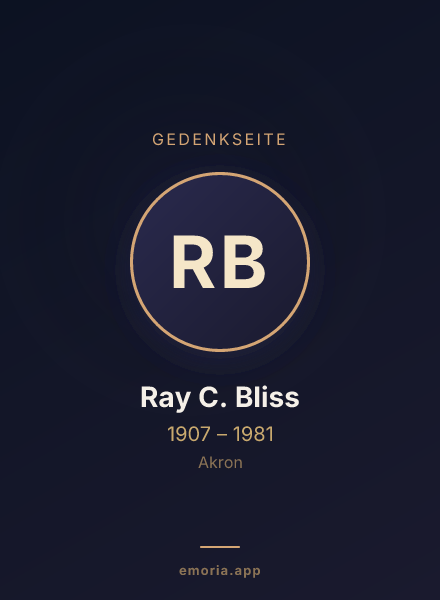 Gedenkportrait von Ray C. Bliss