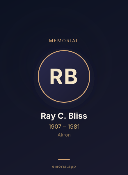 Memorial portrait of Ray C. Bliss