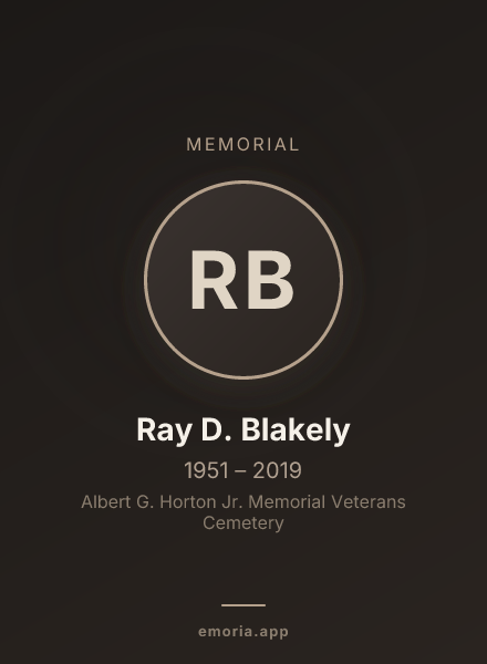 Memorial portrait of Ray D. Blakely