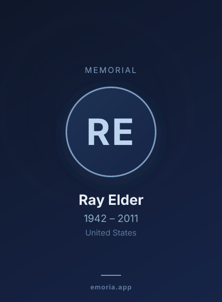 Memorial portrait of Ray Elder