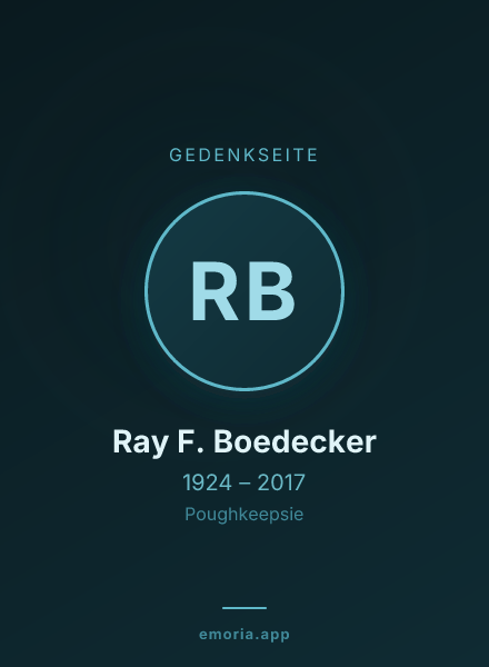 Gedenkportrait von Ray F. Boedecker