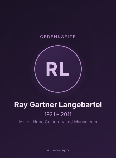 Gedenkportrait von Ray Gartner Langebartel
