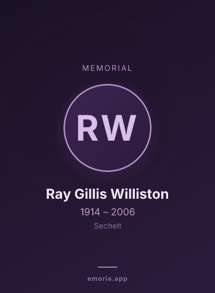 Memorial portrait of Ray Gillis Williston