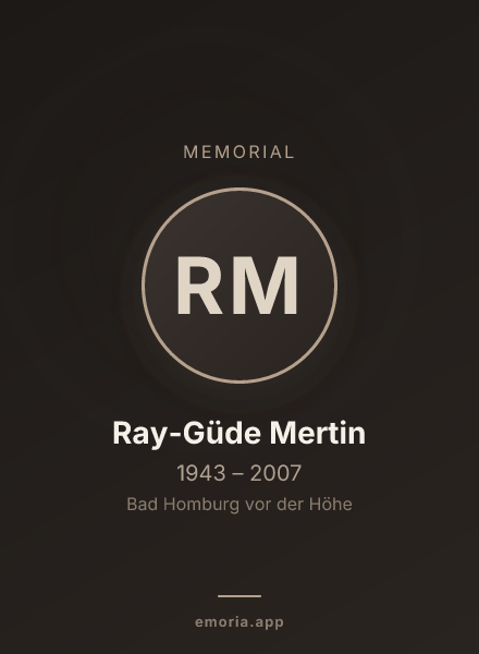 Memorial portrait of Ray-Güde Mertin