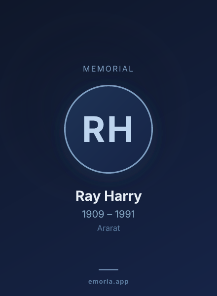 Memorial portrait of Ray Harry