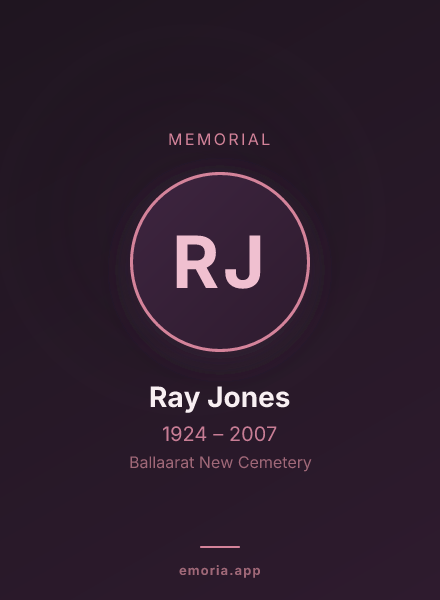 Memorial portrait of Ray Jones