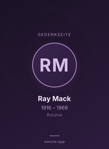 Gedenkportrait von Ray Mack
