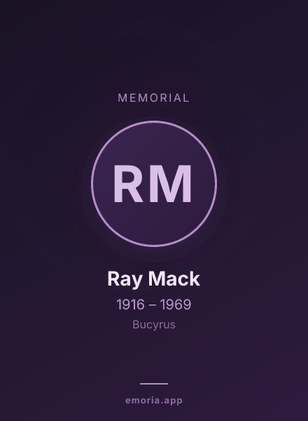Memorial portrait of Ray Mack