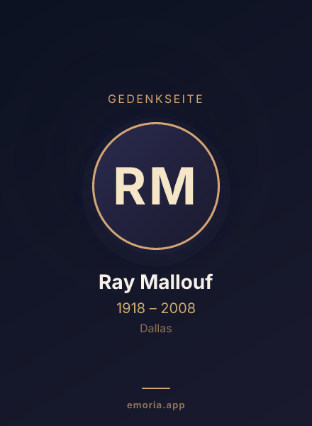 Gedenkportrait von Ray Mallouf