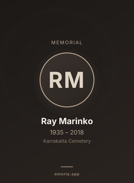 Memorial portrait of Ray Marinko