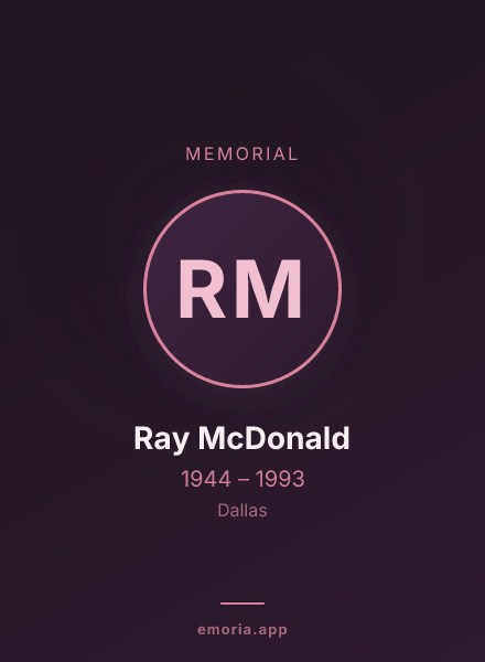 Memorial portrait of Ray McDonald