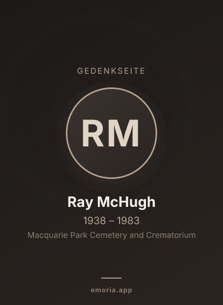 Gedenkportrait von Ray McHugh