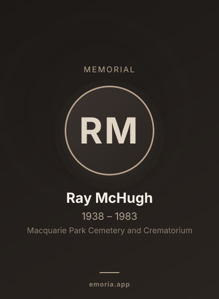 Memorial portrait of Ray McHugh