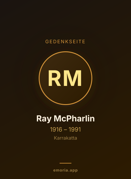 Gedenkportrait von Ray McPharlin