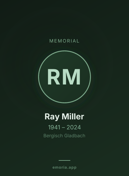Memorial portrait of Ray Miller