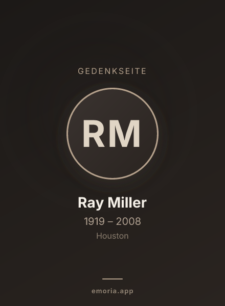 Gedenkportrait von Ray Miller