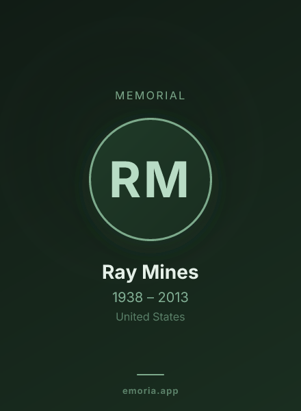 Memorial portrait of Ray Mines