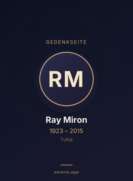 Gedenkportrait von Ray Miron