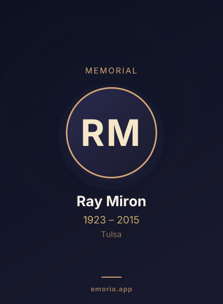 Memorial portrait of Ray Miron