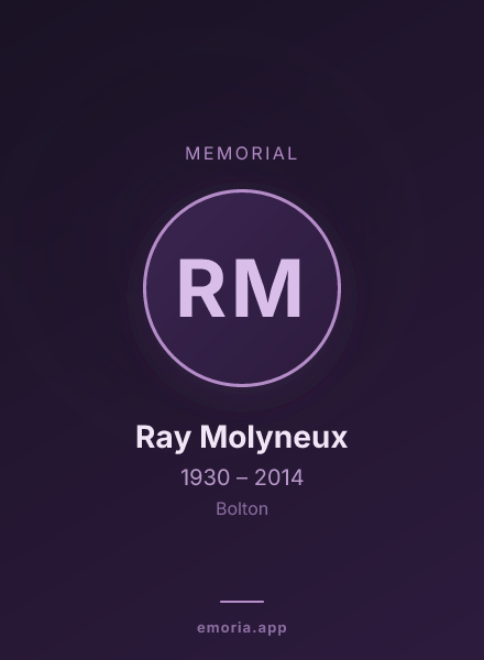 Memorial portrait of Ray Molyneux