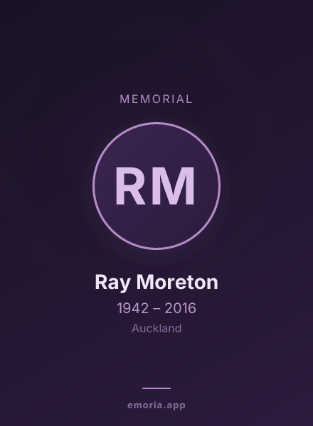 Memorial portrait of Ray Moreton