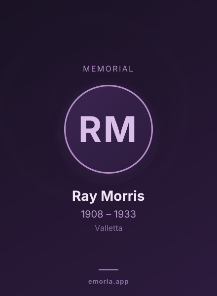 Memorial portrait of Ray Morris