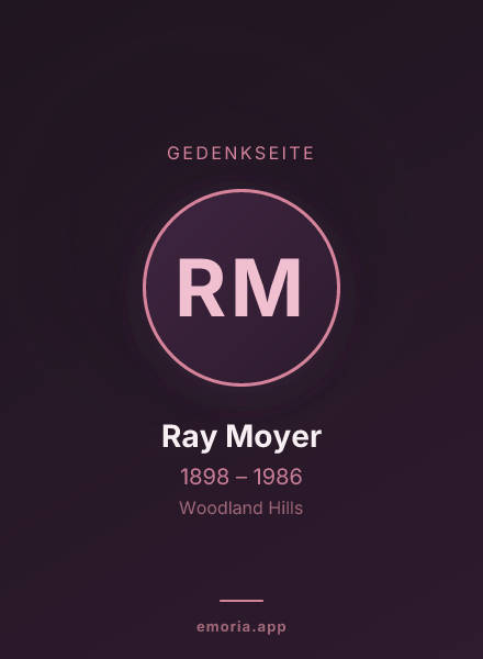 Gedenkportrait von Ray Moyer