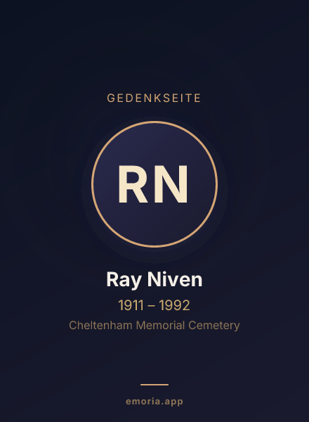 Gedenkportrait von Ray Niven