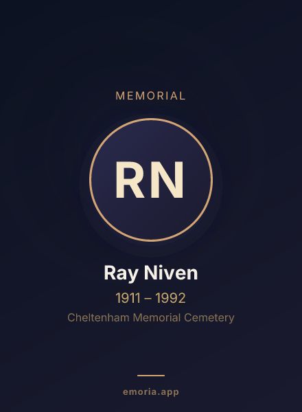 Memorial portrait of Ray Niven