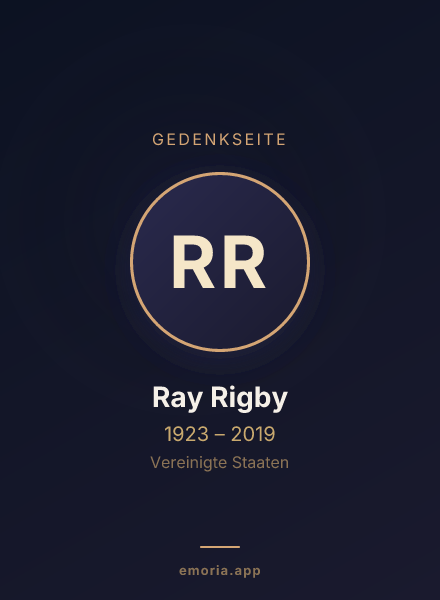 Gedenkportrait von Ray Rigby