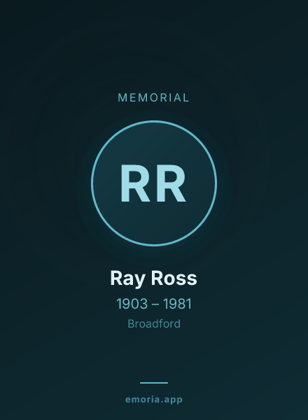 Memorial portrait of Ray Ross