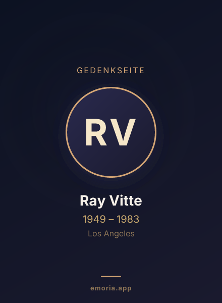 Gedenkportrait von Ray Vitte