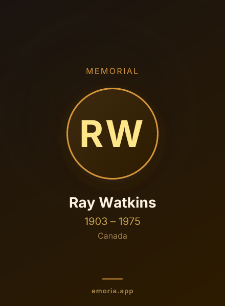 Memorial portrait of Ray Watkins