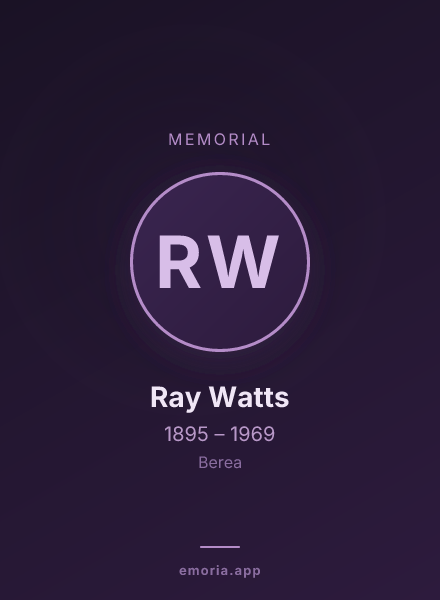 Memorial portrait of Ray Watts