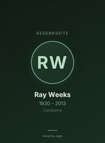 Gedenkportrait von Ray Weeks