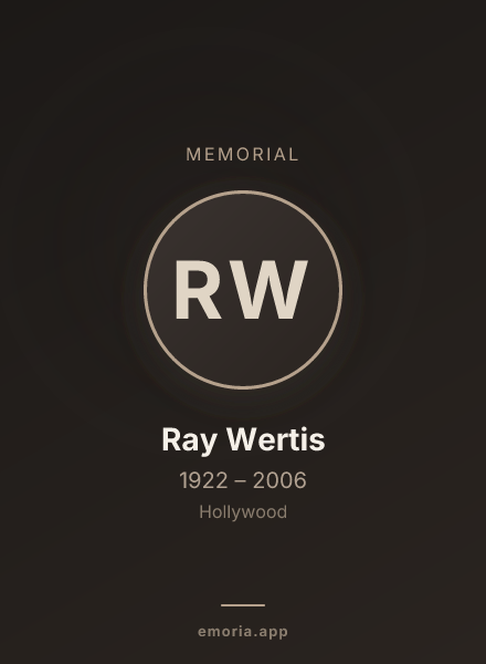 Memorial portrait of Ray Wertis