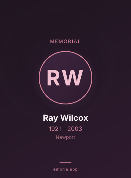 Memorial portrait of Ray Wilcox