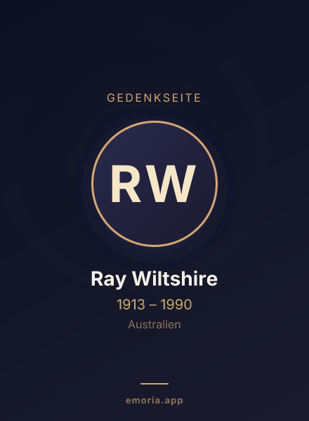 Gedenkportrait von Ray Wiltshire