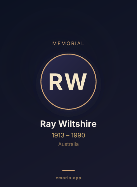 Memorial portrait of Ray Wiltshire