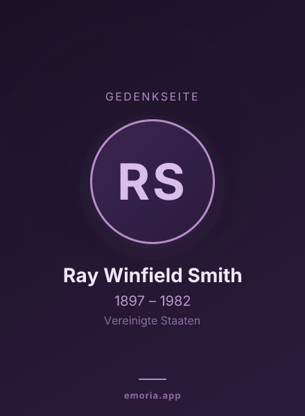 Gedenkportrait von Ray Winfield Smith
