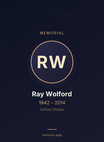Memorial portrait of Ray Wolford