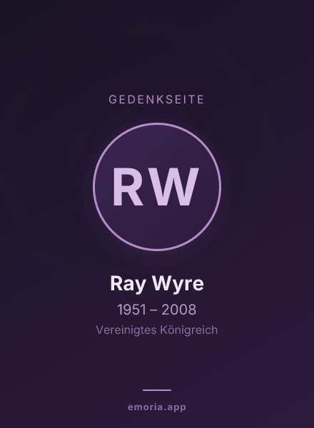 Gedenkportrait von Ray Wyre