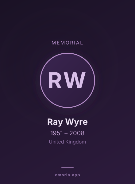 Memorial portrait of Ray Wyre