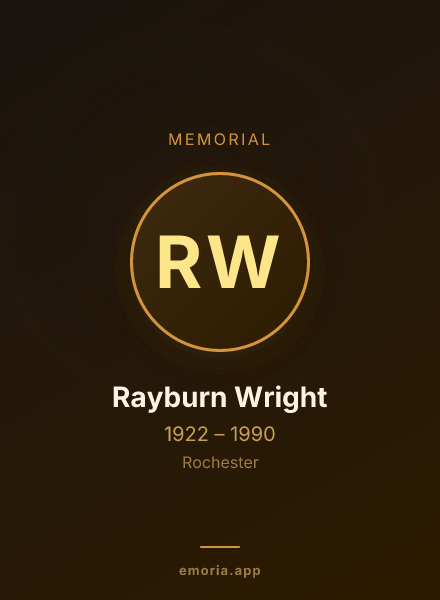 Memorial portrait of Rayburn Wright