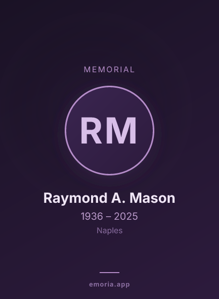 Memorial portrait of Raymond A. Mason