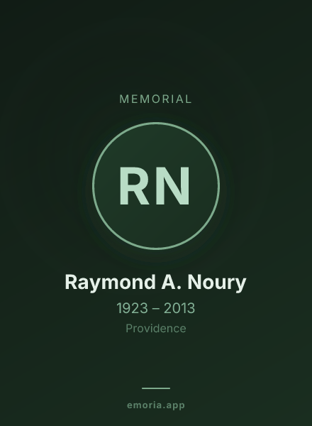 Memorial portrait of Raymond A. Noury