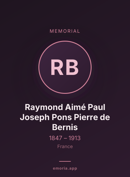 Memorial portrait of Raymond Aimé Paul Joseph Pons Pierre de Bernis